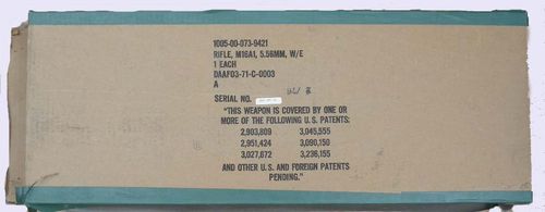 US Verpackungskarton / Lieferkarton für M16A1, Lieferung 1971, gebraucht